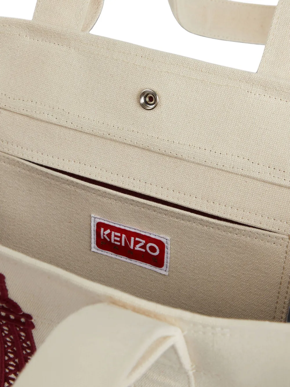 Kenzo large logo-embroidered tote bag Beige