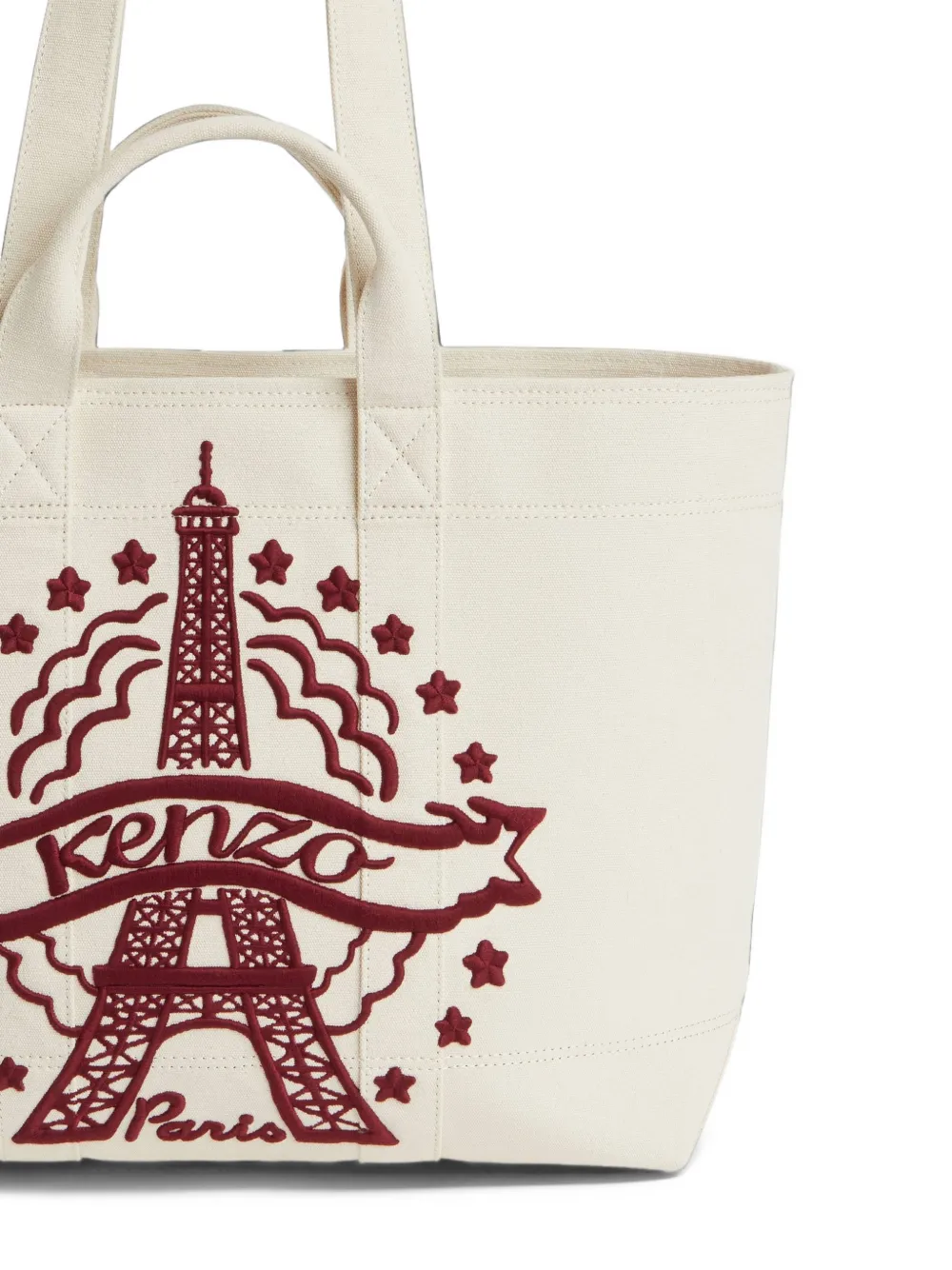 Kenzo large logo-embroidered tote bag Beige