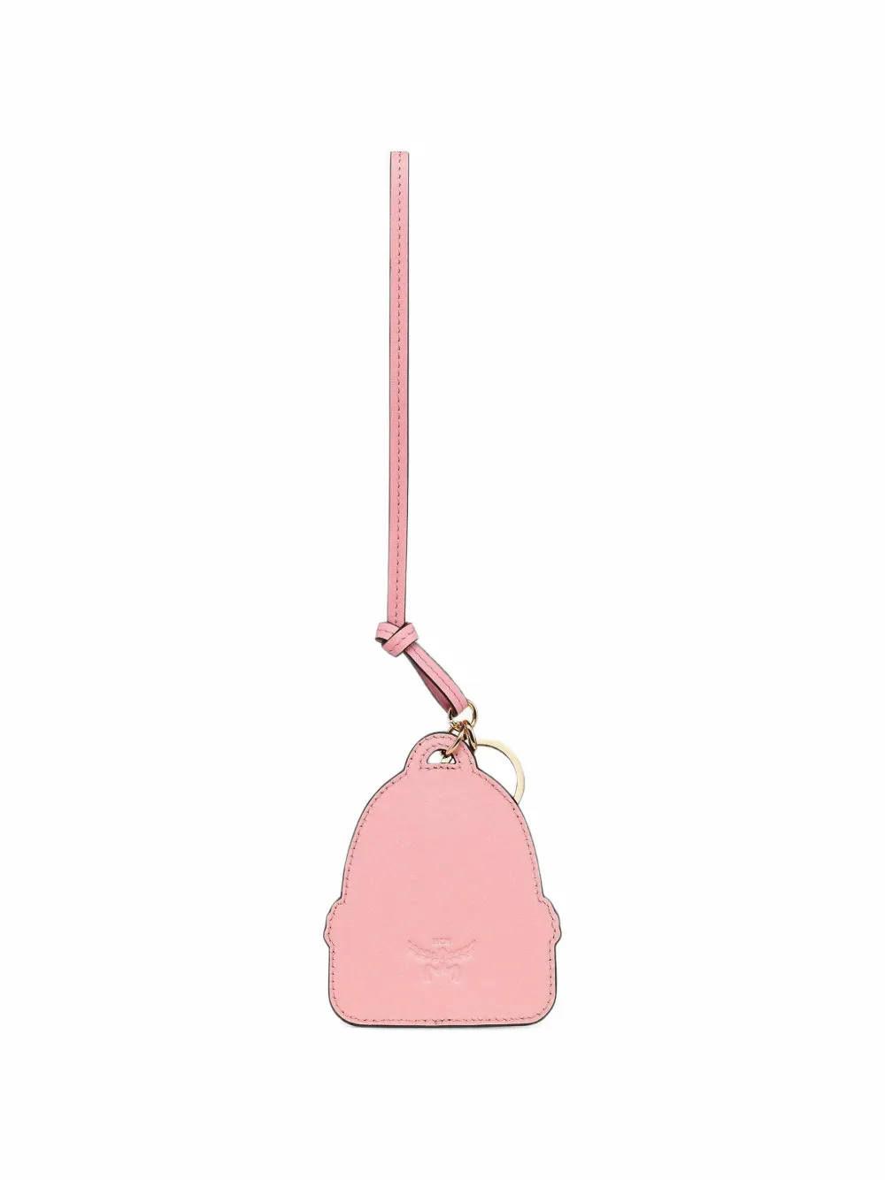 MCM Star logo-print leather keyring Roze