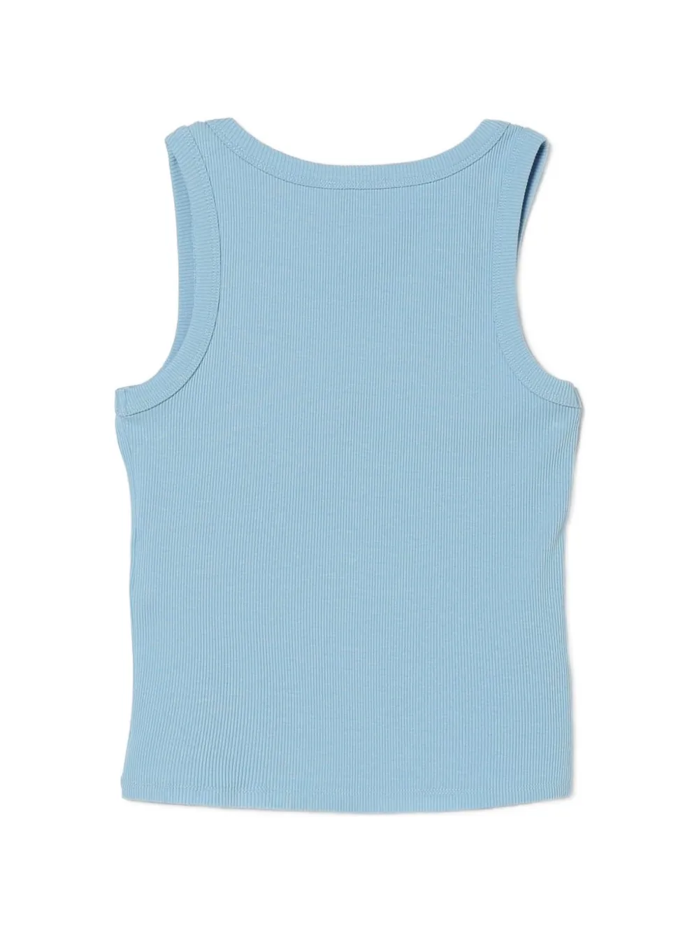 Liu Jo Kids ribbed-knit logo-detail tank top Blauw