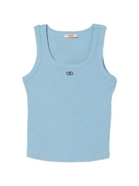 Liu Jo Kids ribbed-knit logo-detail tank top