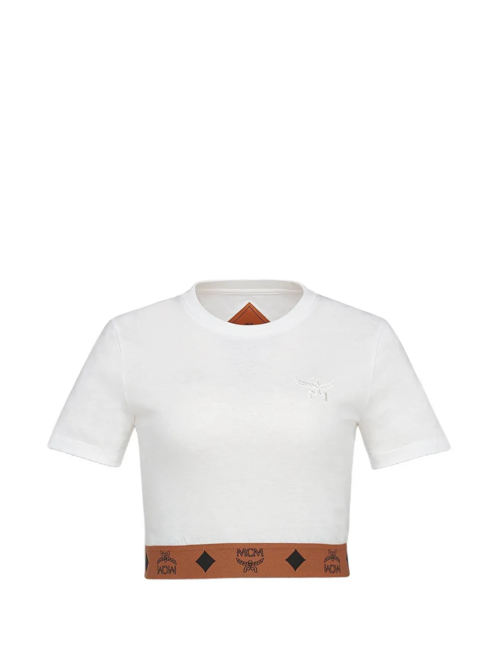 MCM Visetos monogram cropped cotton T-shirt - Bianco