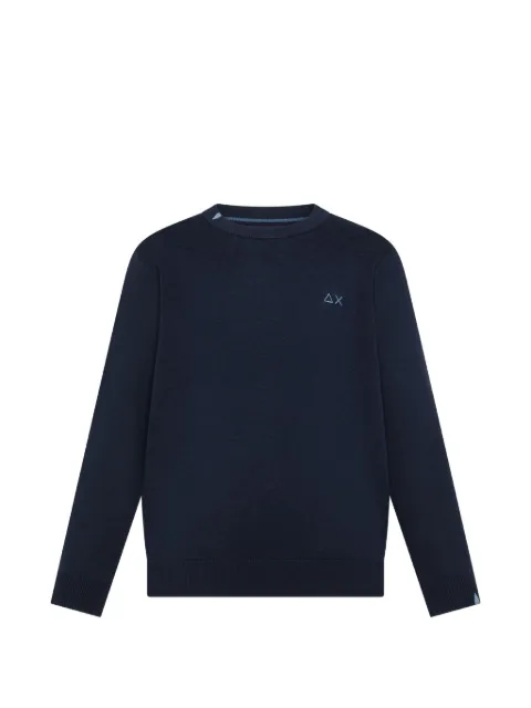 SUN68 KIDS logo-embroidered crew-neck sweater