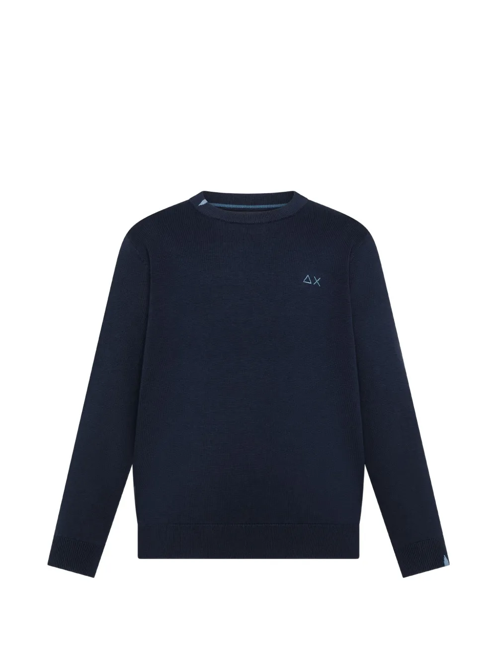 SUN68 KIDS logo-embroidered crew-neck sweater Blauw
