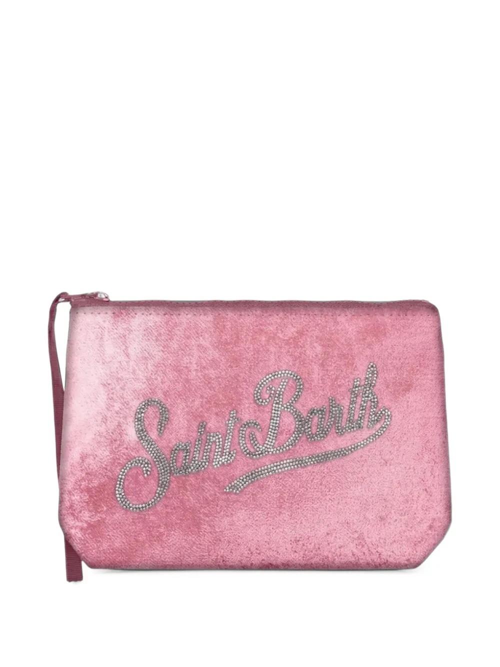 MC2 Saint Barth Aline logo-embellished velvet clutch bag