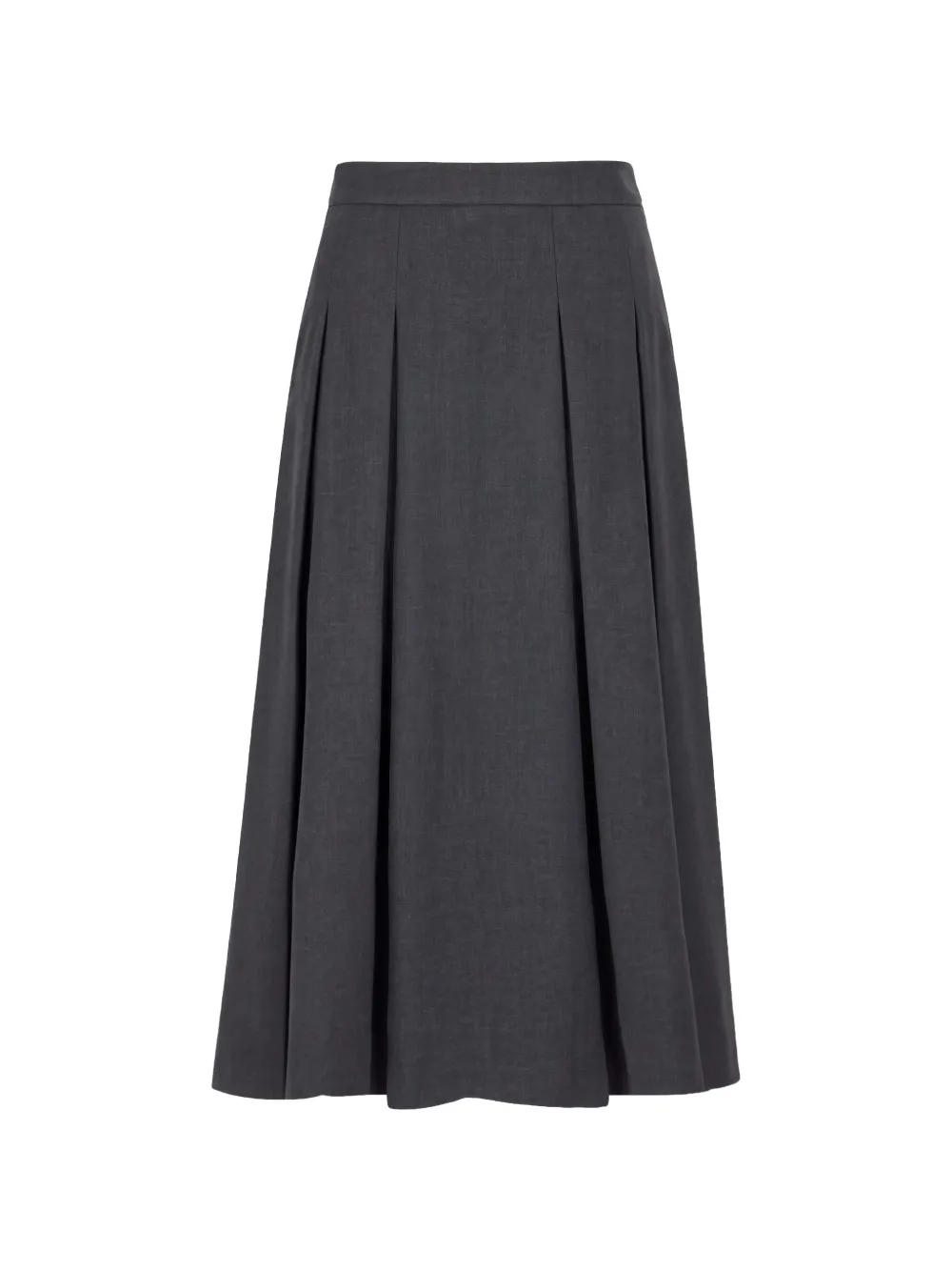 slowear pleated wool midi A-line skirt Grijs