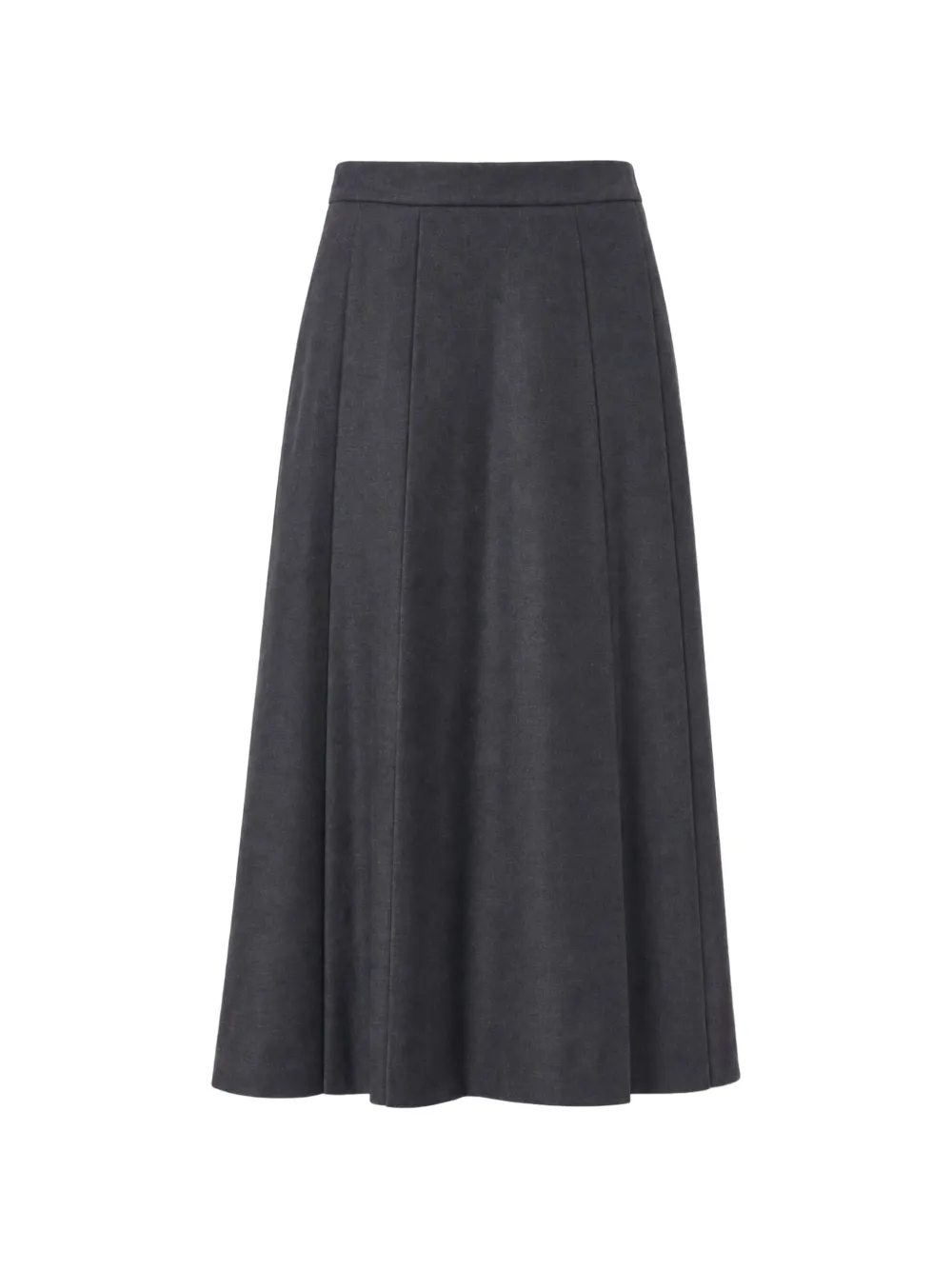 Slowear pleated wool midi A-line skirt Grijs