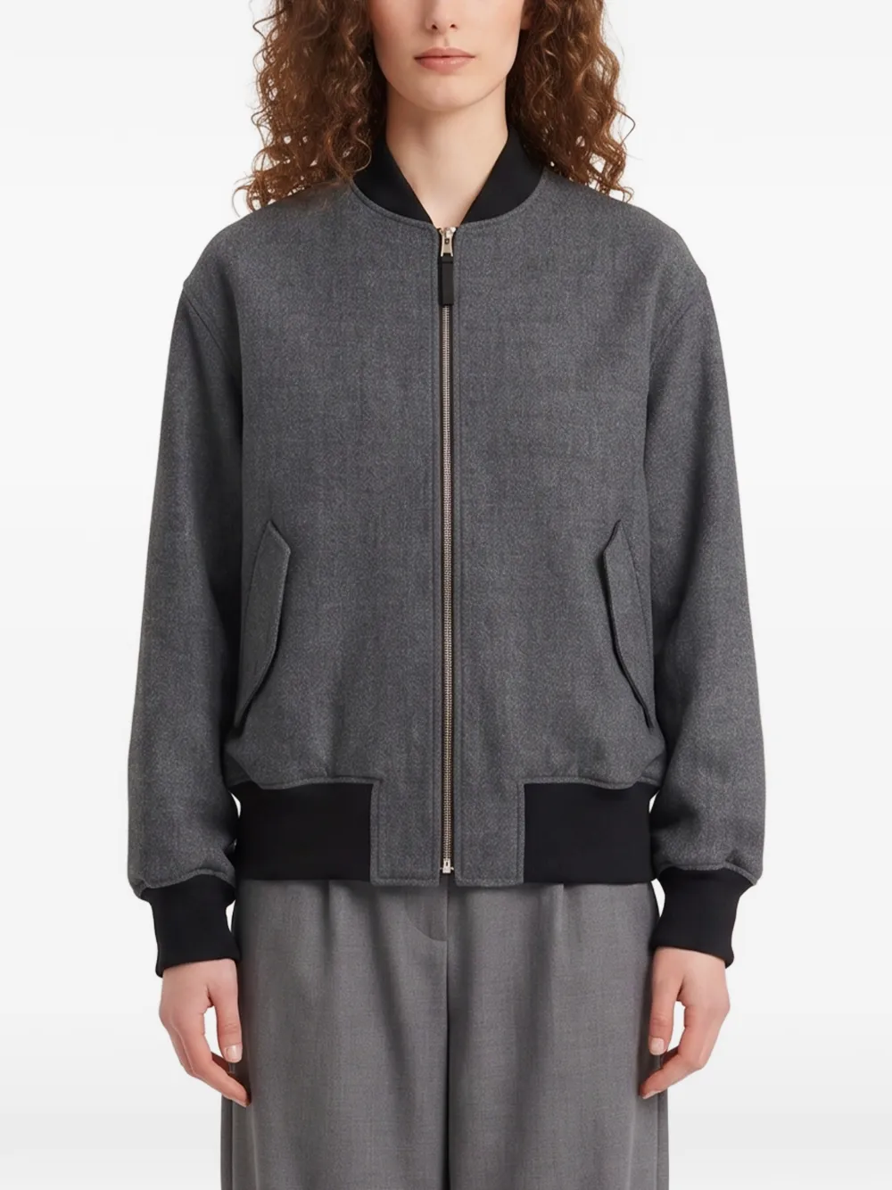 SUTTON NEW YORK chevron flannel jacket - Grau