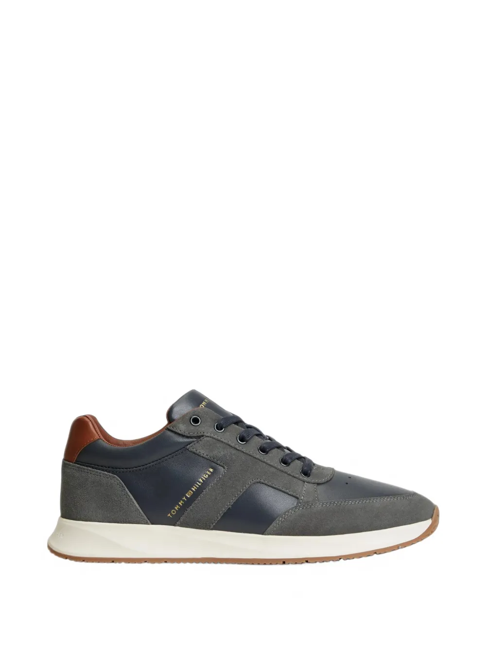 Tommy Hilfiger mixed-texture leather sneakers - Blu