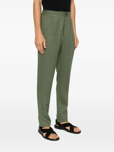 Tessitura tapered-fit linen-blend trousers