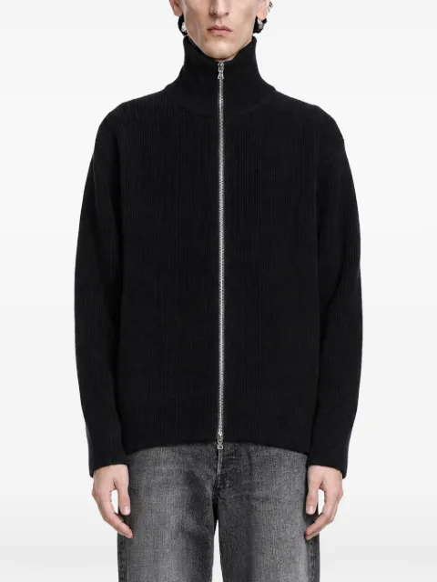 STEIN ribbed-knit zip-up cardigan