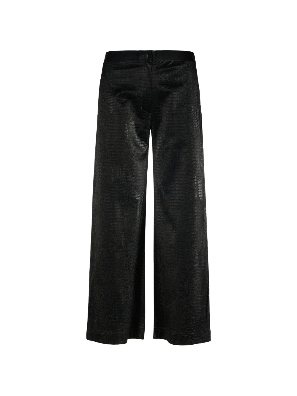 Tessitura Croc Leather Trousers In Black