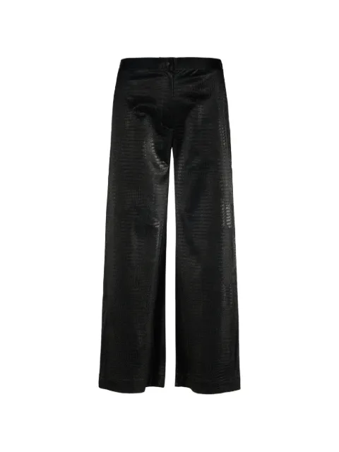 Tessitura Croc leather trousers