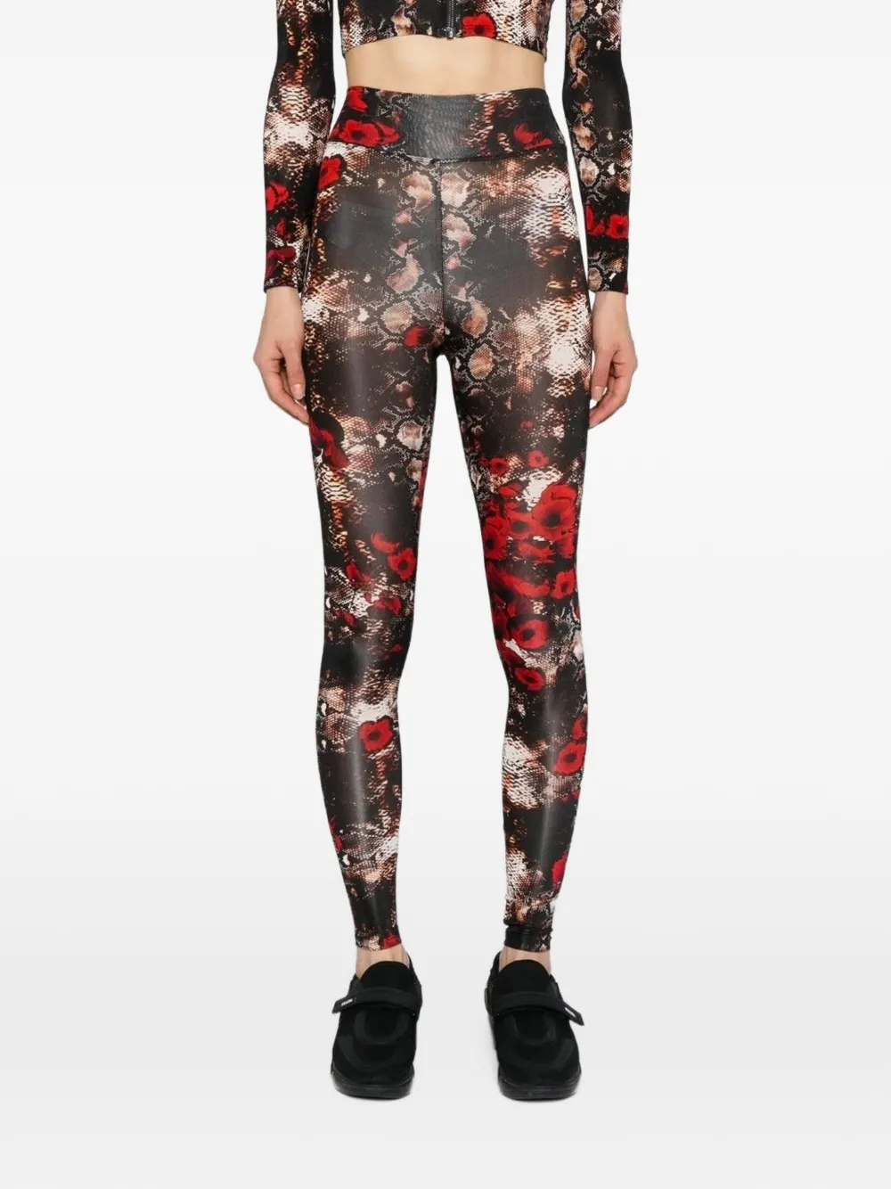 Tessitura Snake Poppies Performance Leggings In Multi