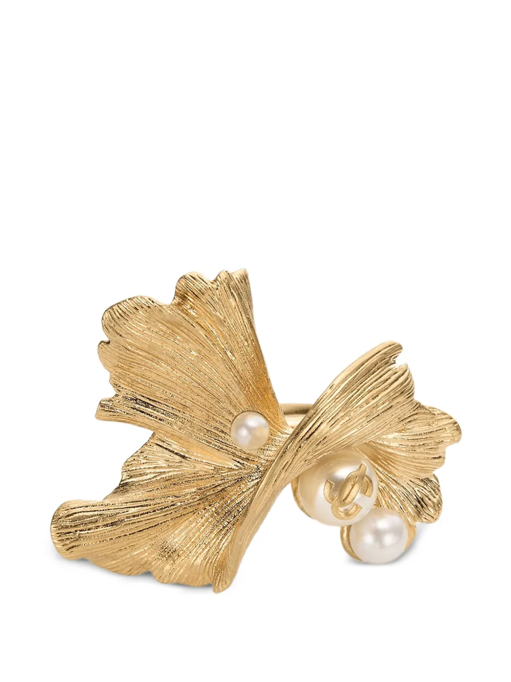 Jimmy Choo Wave pearl ring - Oro