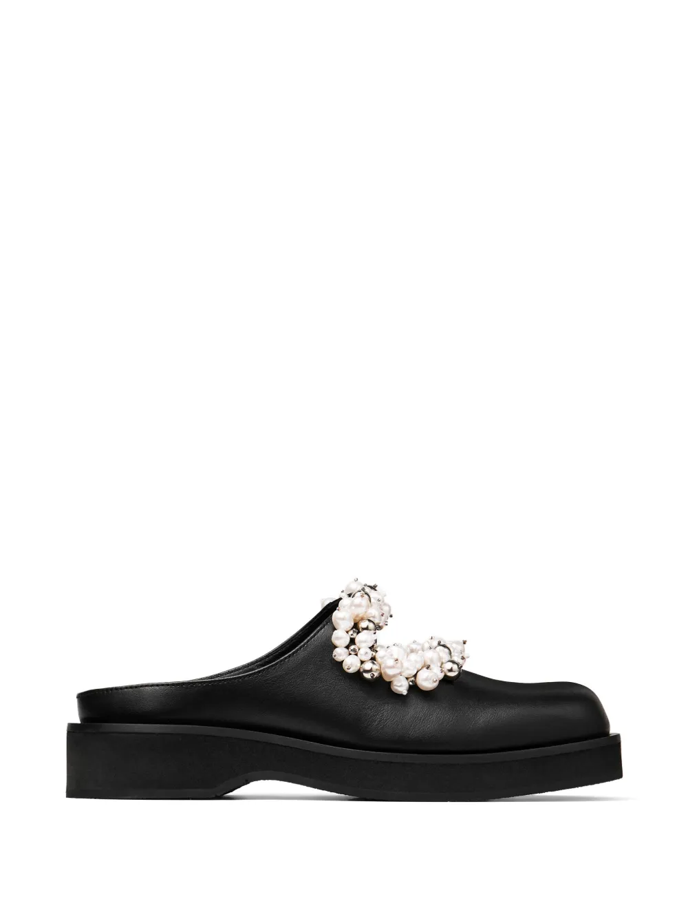 Jimmy Choo Ingrid faux-pearl embellished mules - Black
