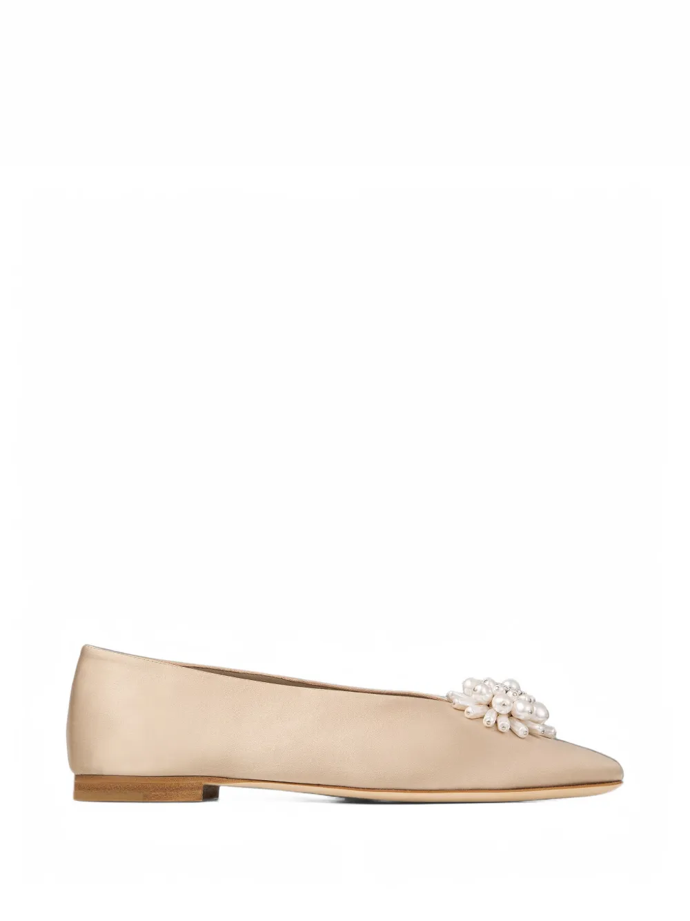 Jimmy Choo Ines pearl-embellished ballet flats - Neutrals