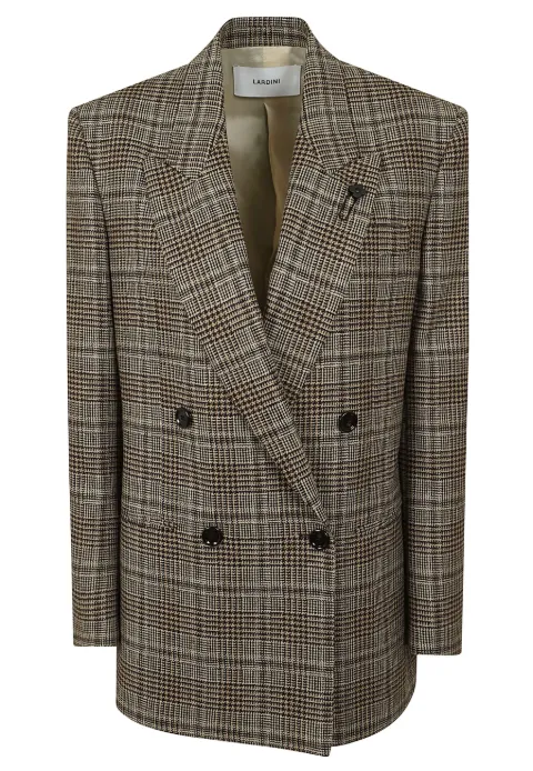 Lardini checked double-breasted blazer