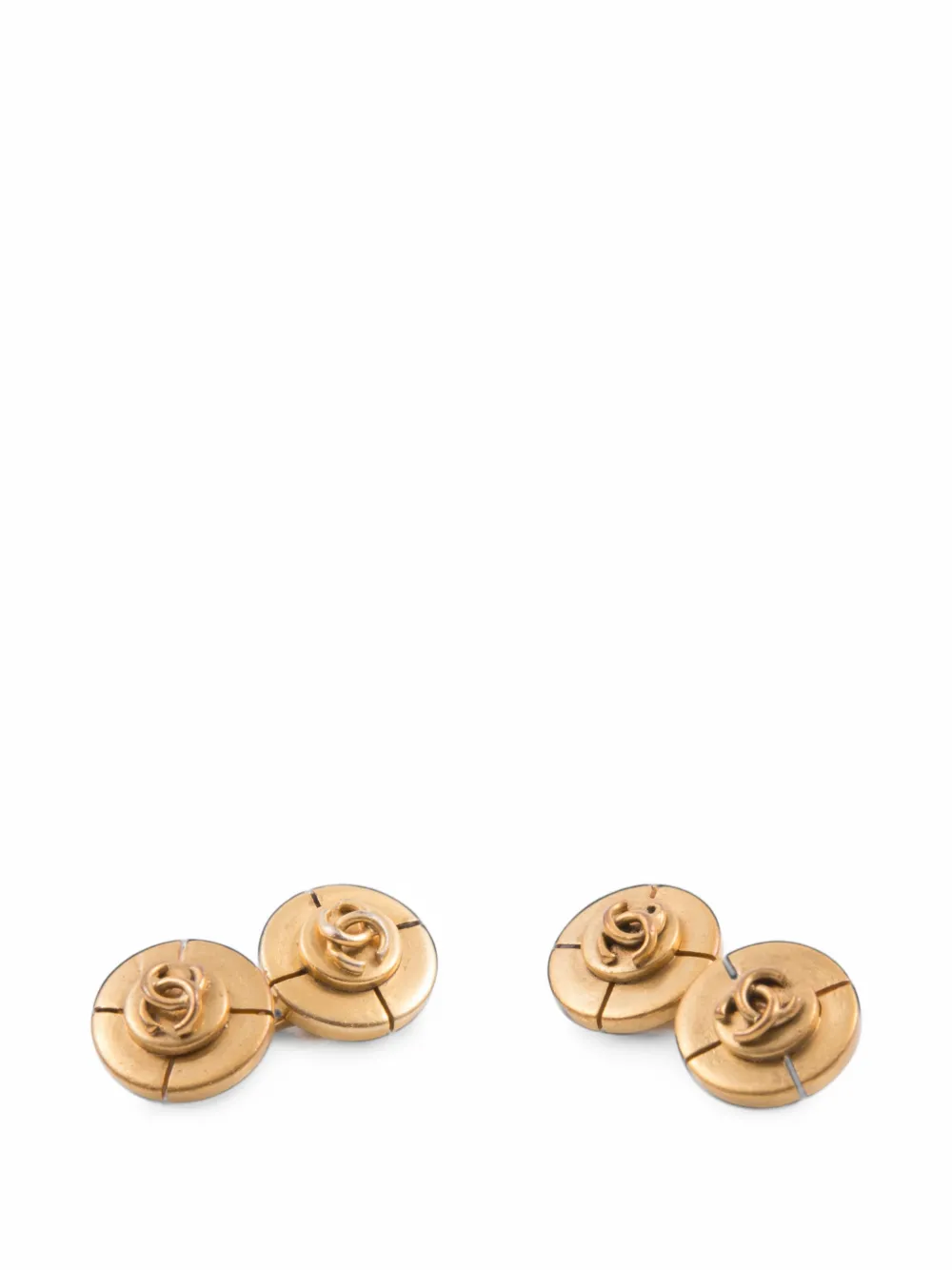 CHANEL Pre-Owned 1990s CC turn-lock cuff-links - Gold