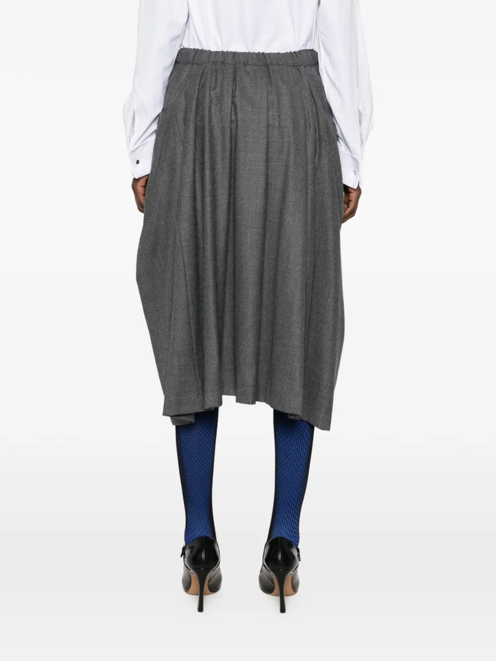 Comme Des Garçons pleated draped midi skirt Grijs