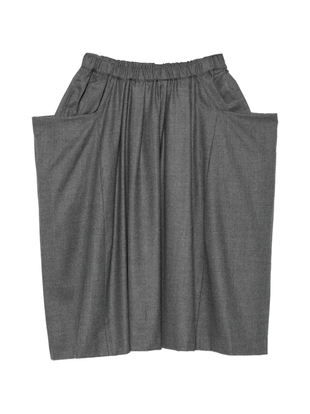 Comme Des Garçons pleated draped midi skirt Grijs