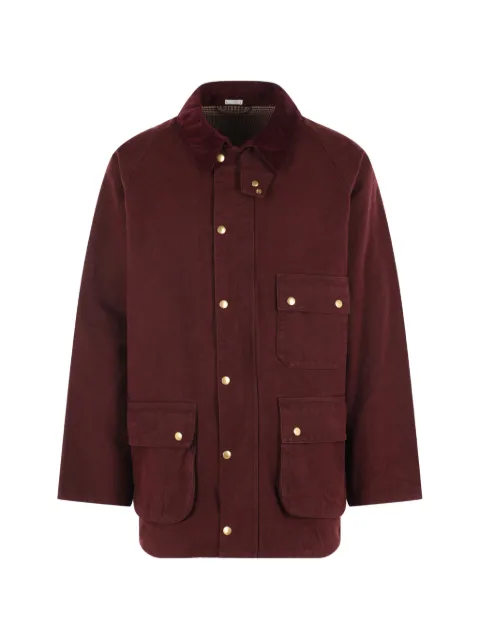 A.PRESSE waxed-canvas corduroy-collar jacket