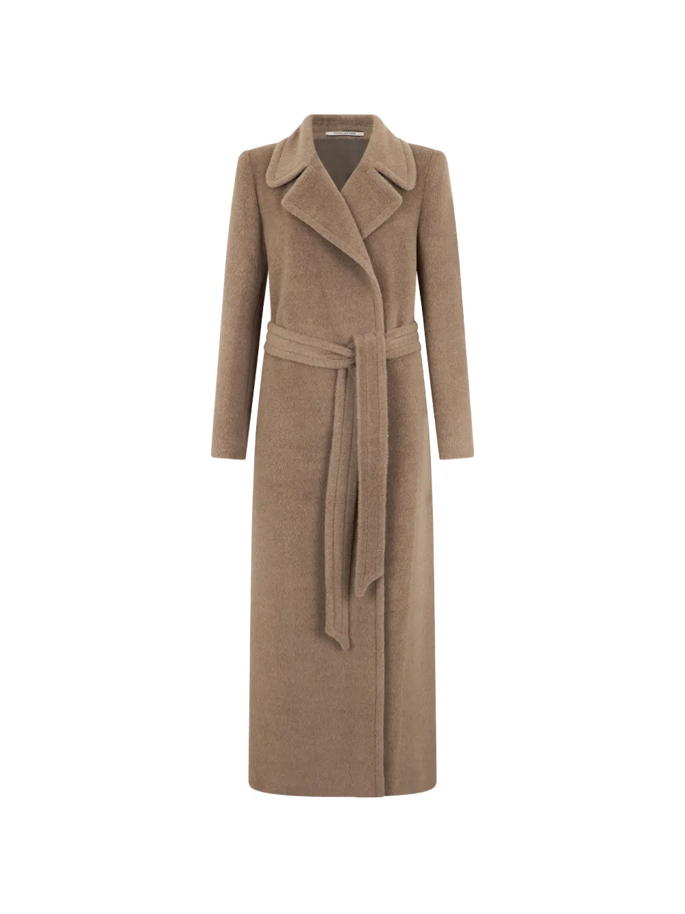 Tagliatore belted brushed-finish coat - Brown