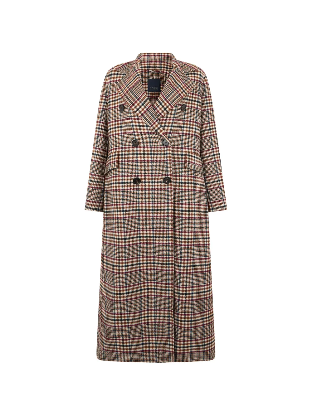 'S Max Mara Cristina check-pattern double-breasted coat - Blau