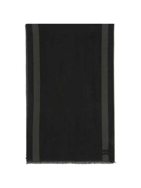 BOSS logo-print fringed scarf
