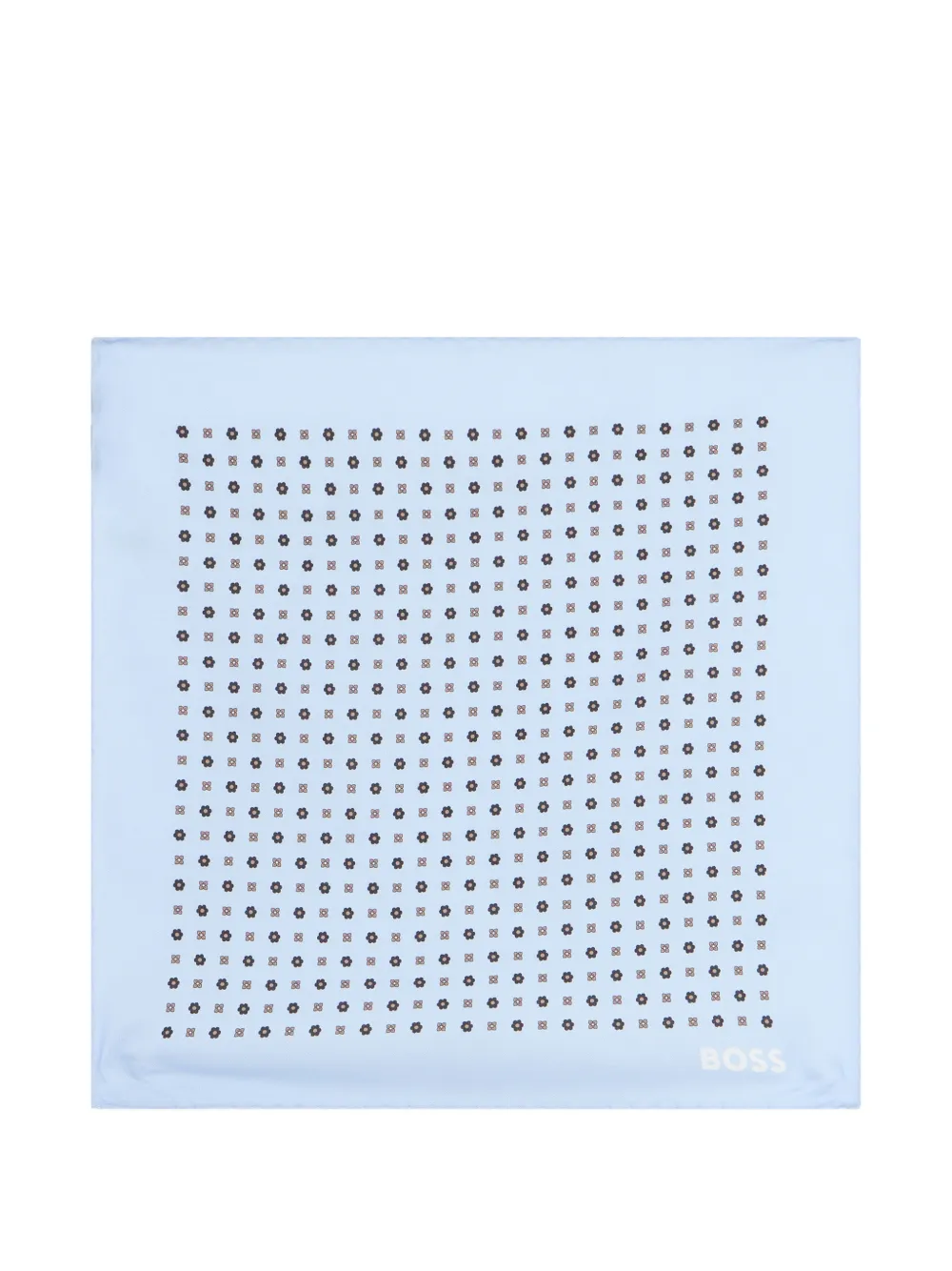 BOSS printed pocket square with logo Blauw