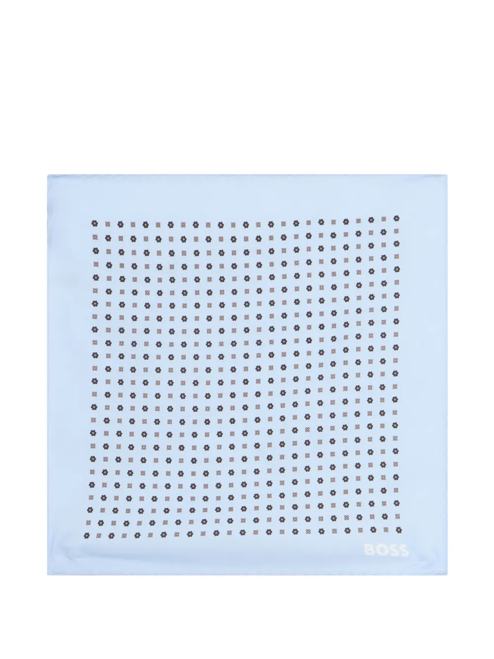 BOSS printed pocket square with logo - Blau