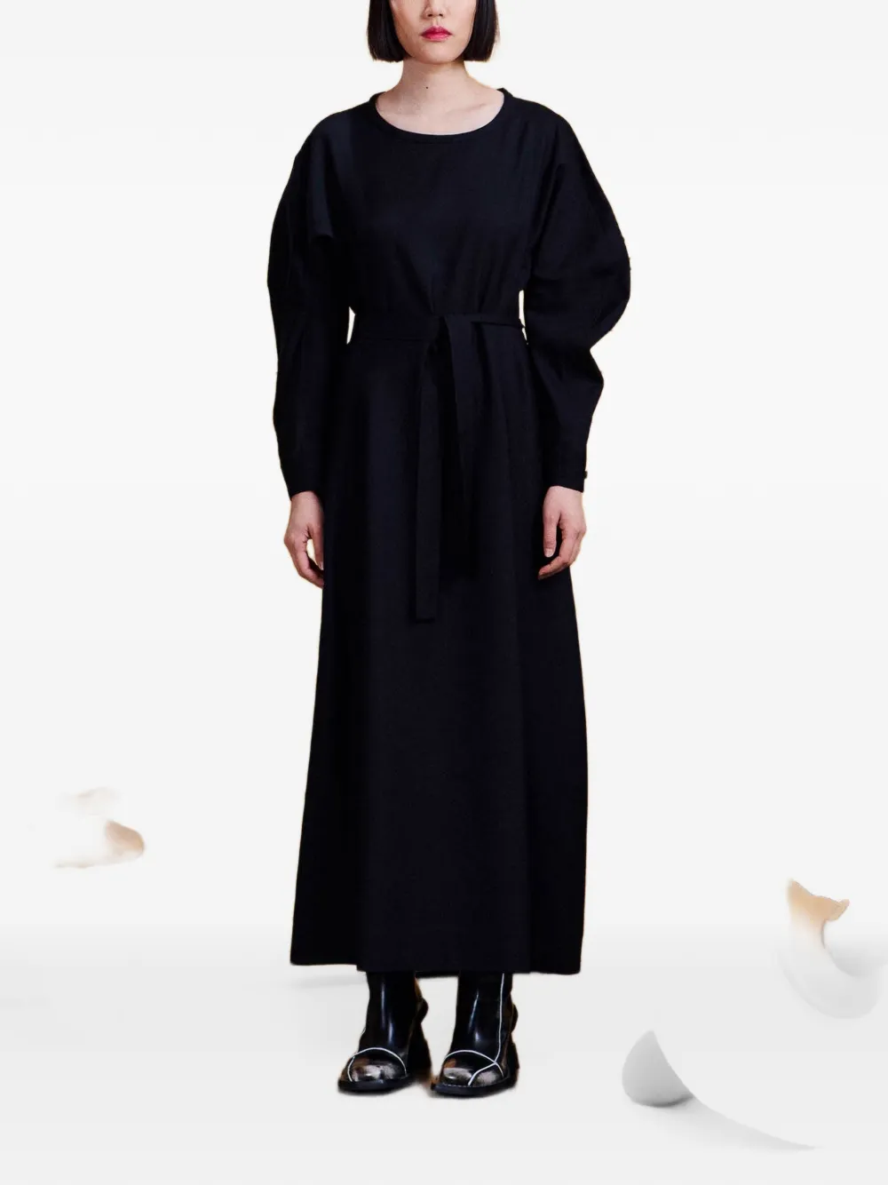 Henrik Vibskov Crackle maxi-jurk met sculpturale mouwen Zwart