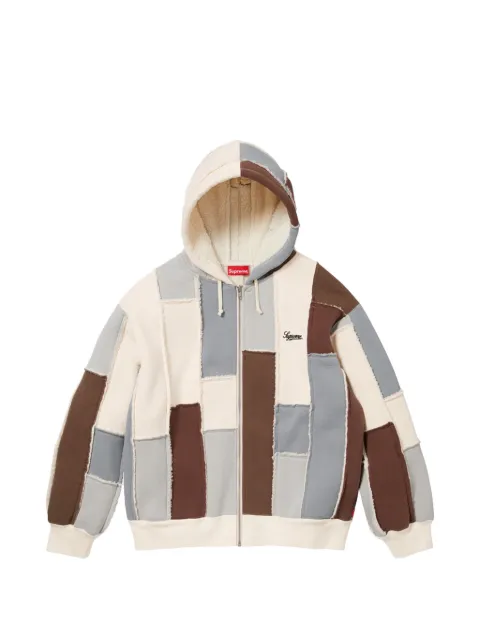 Supreme hoodie con diseño patchwork