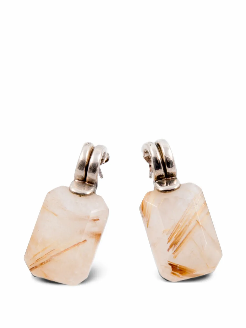 CHANEL Pre-Owned 2000s quartz-embellished earrings - Silver