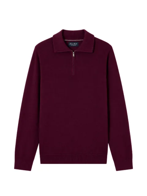 MC2 Saint Barth burgundy Buck cashmere half-zip knit polo shirt