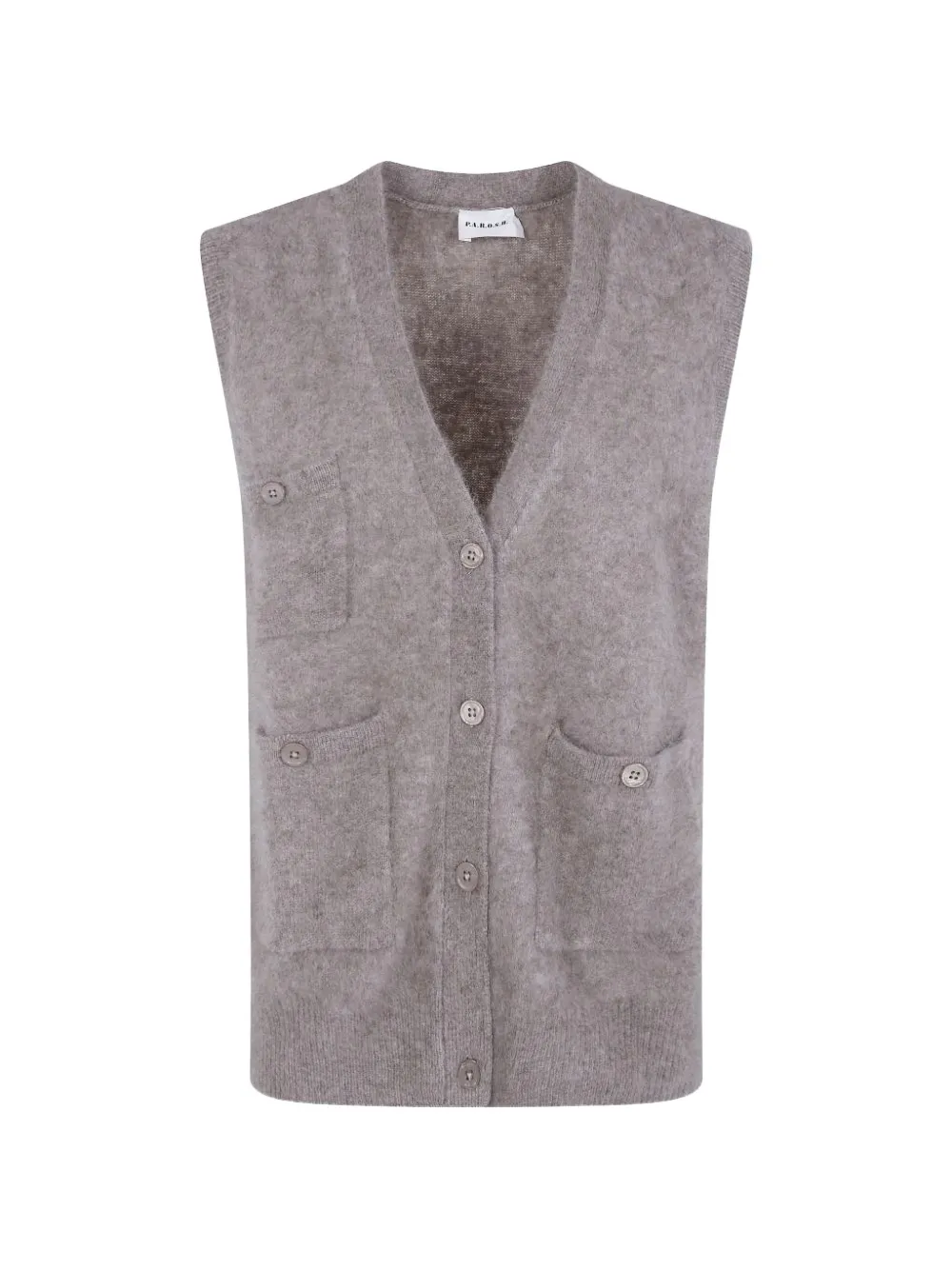 P.A.R.O.S.H. button-up sleeveless cardigan - Toni neutri