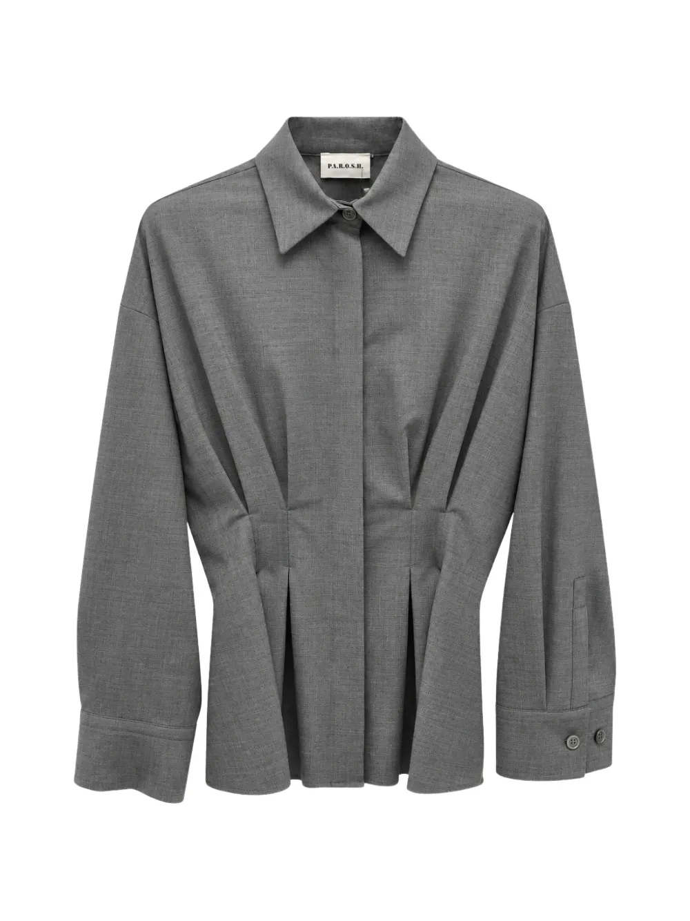 P.A.R.O.S.H. pleated drop-shoulder shirt - Grau
