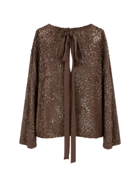 P.A.R.O.S.H. sequin-embellished tie-fastening blouse
