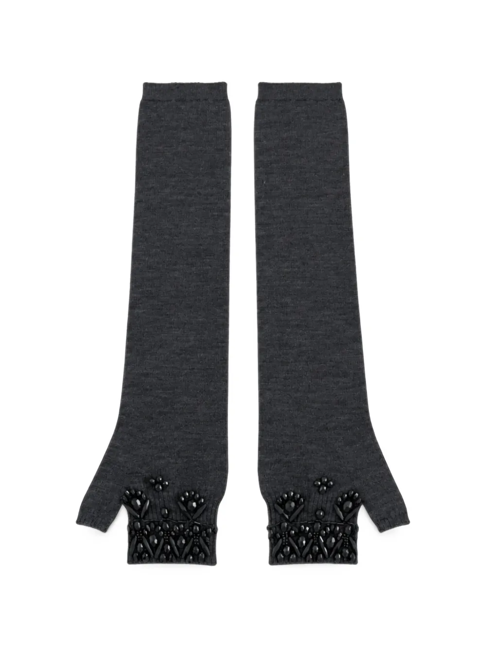 P.A.R.O.S.H. bead-embellished fingerless gloves Grijs