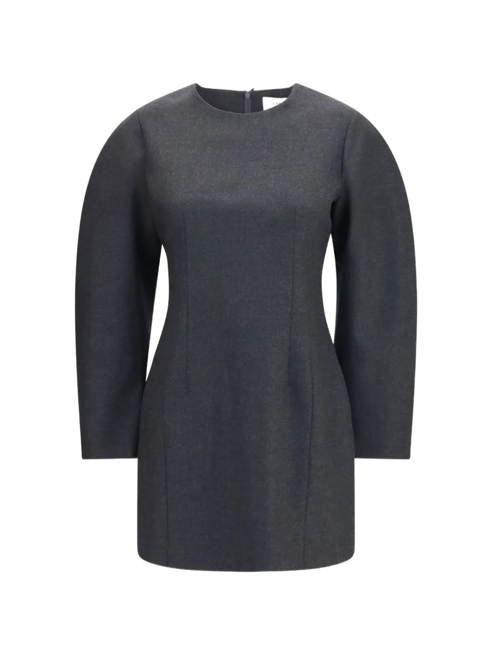 P.a.r.o.s.h Dart-detailed Long-sleeve Mini Dress In Gray