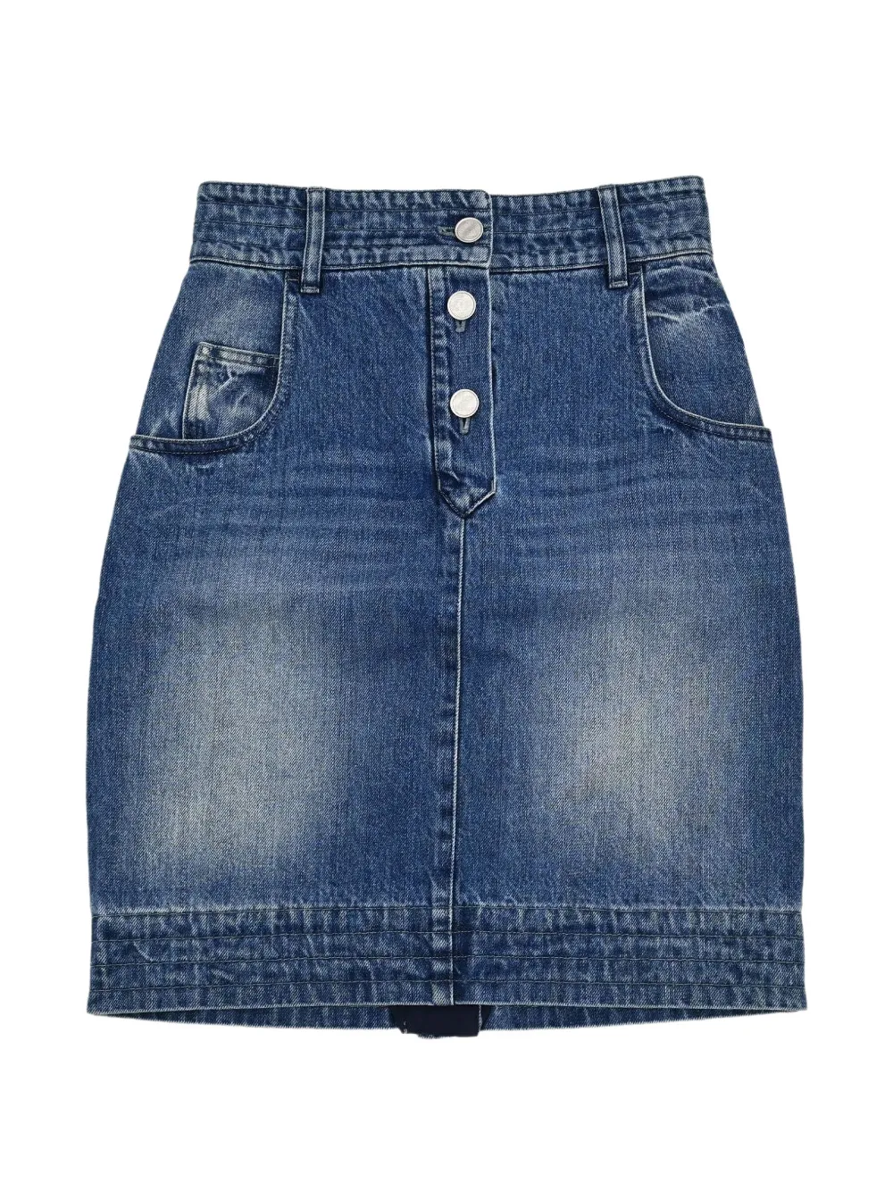 CHANEL Pre-Owned 2017 button-up denim skirt - Blau