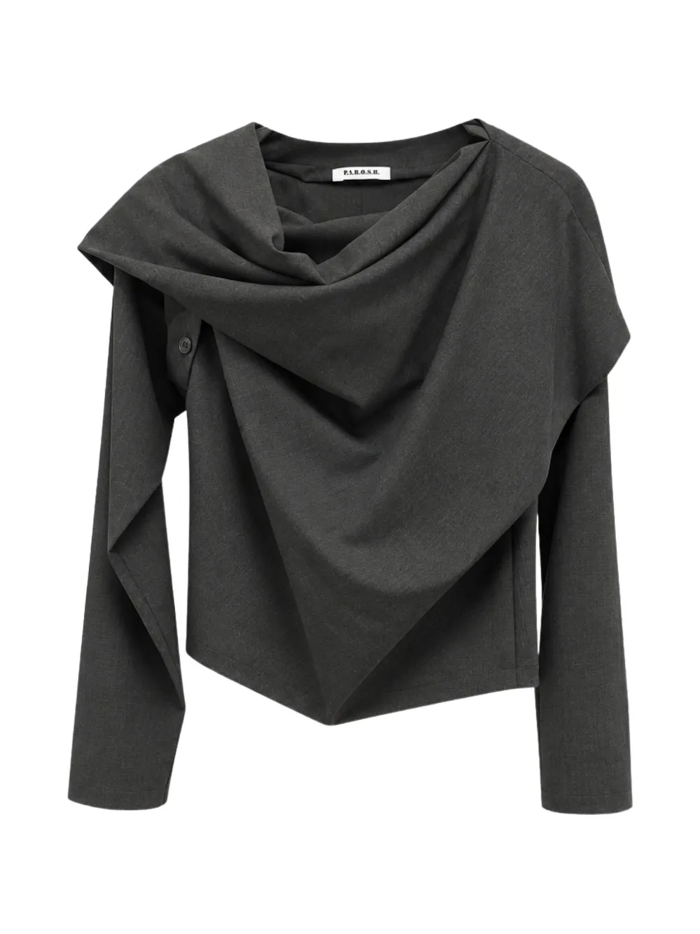 P.A.R.O.S.H. asymmetric-hem long-sleeve blouse Grijs