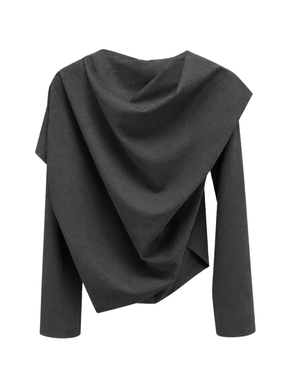 P.A.R.O.S.H. asymmetric-hem long-sleeve blouse Grijs