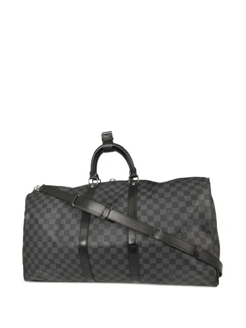 Louis Vuitton Pre-Owned 55 Keepall Bandoulière Damier Graphite luggage bag