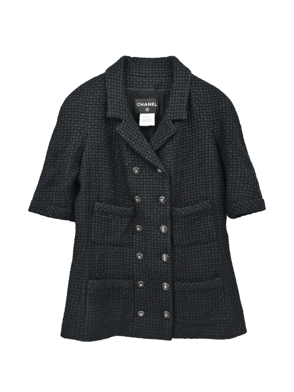 CHANEL Pre-Owned 2014 double-breasted short-sleeve jacket - Schwarz