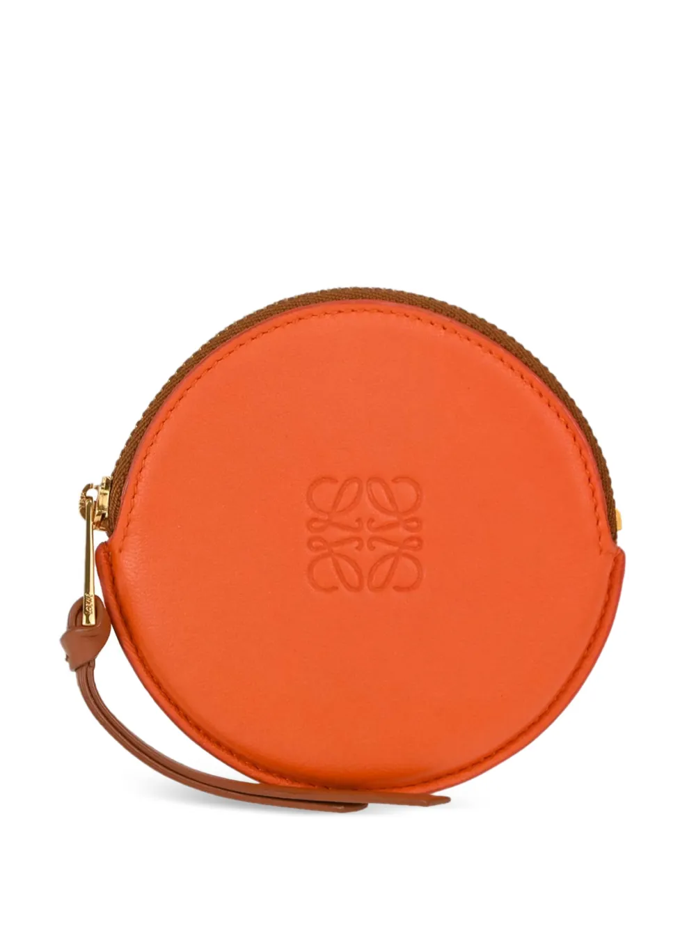 Loewe Pre-Owned Anagram embossed coin purse - Orange