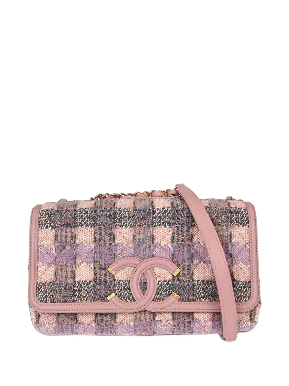 CHANEL Pre-Owned Filigree Tweed shoulder bag - Pink