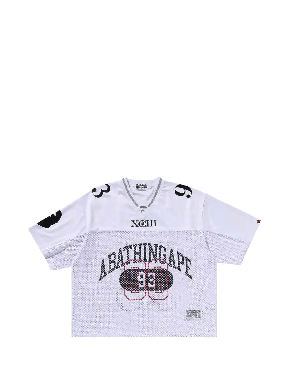 A BATHING APE Mesh jersey met logo-print Wit