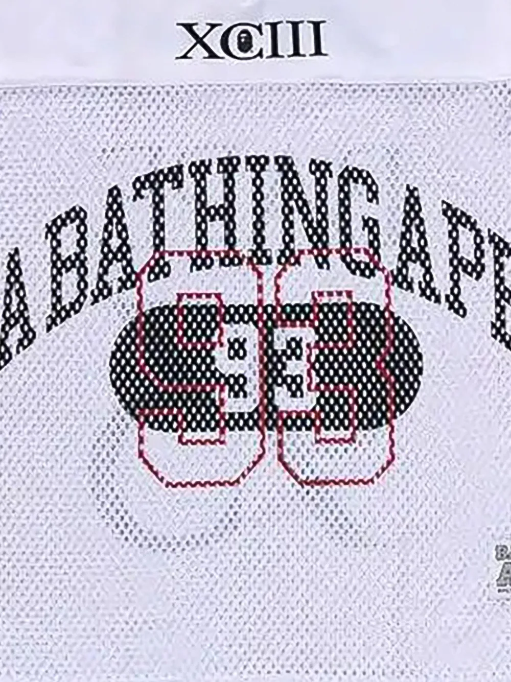 A BATHING APE Mesh jersey met logo-print Wit