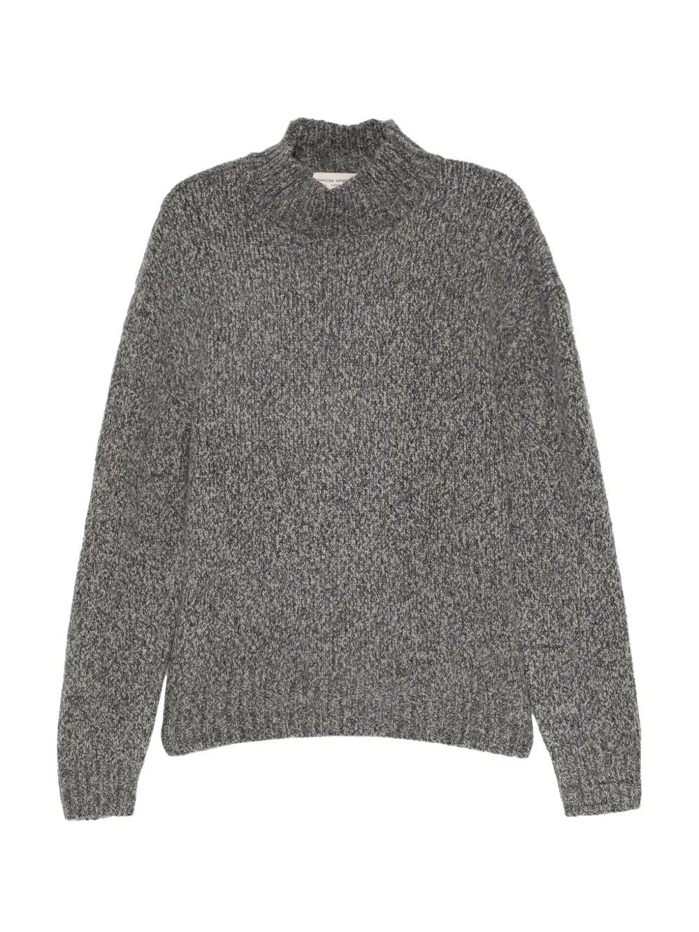 Officine Generale marl-knit mock-neck sweater Grijs